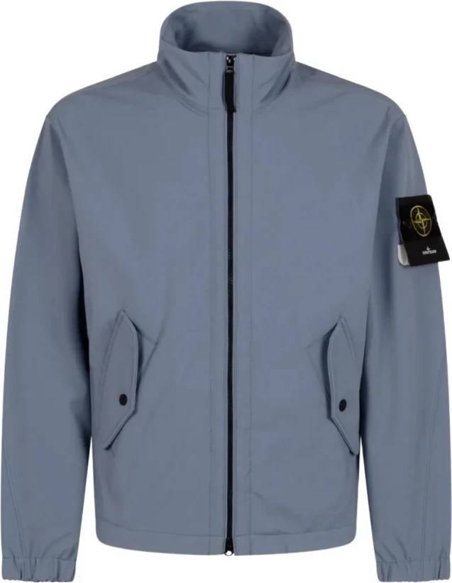 Stone Island Zip-Up Jacket Light Soft Shell-R Blouson - Blue