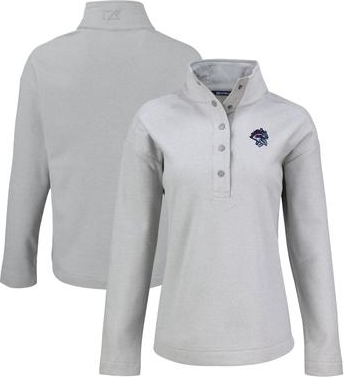 Cutter & Buck Gray Binghamton Rumble Ponies Hunts Point Eco Textured Fleece Sweatshirt