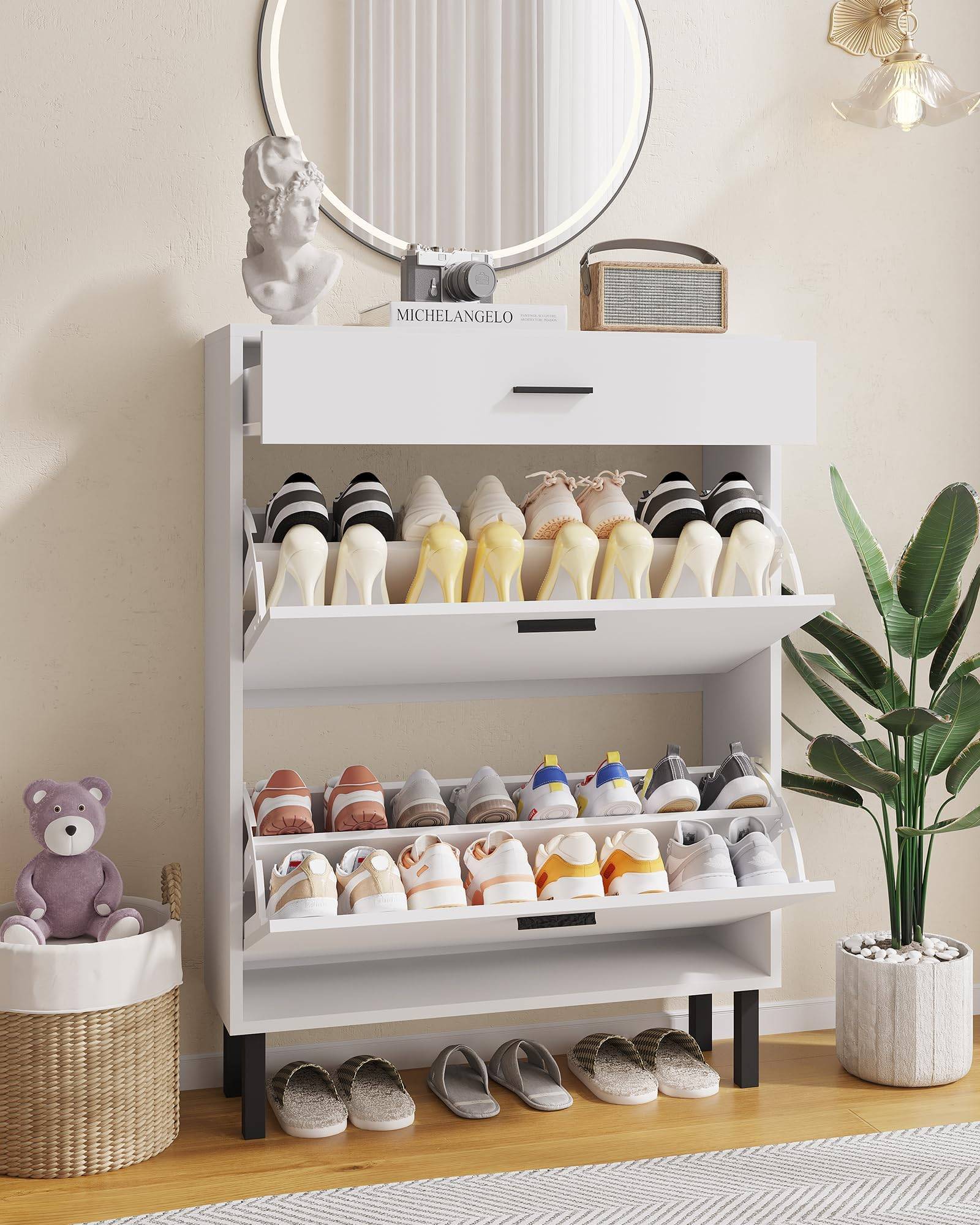 Narrow shoe cabinet Garvee Narrow Cabinet Storage Shoe Rack