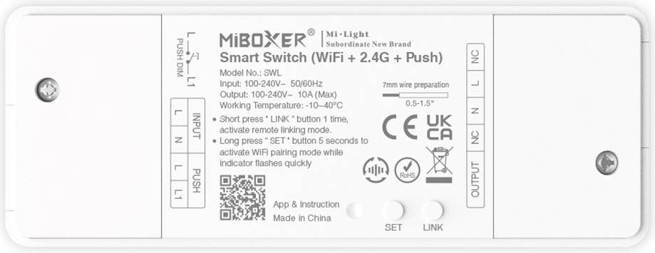 Switch LED Controller WiFi 2.4G PUSH