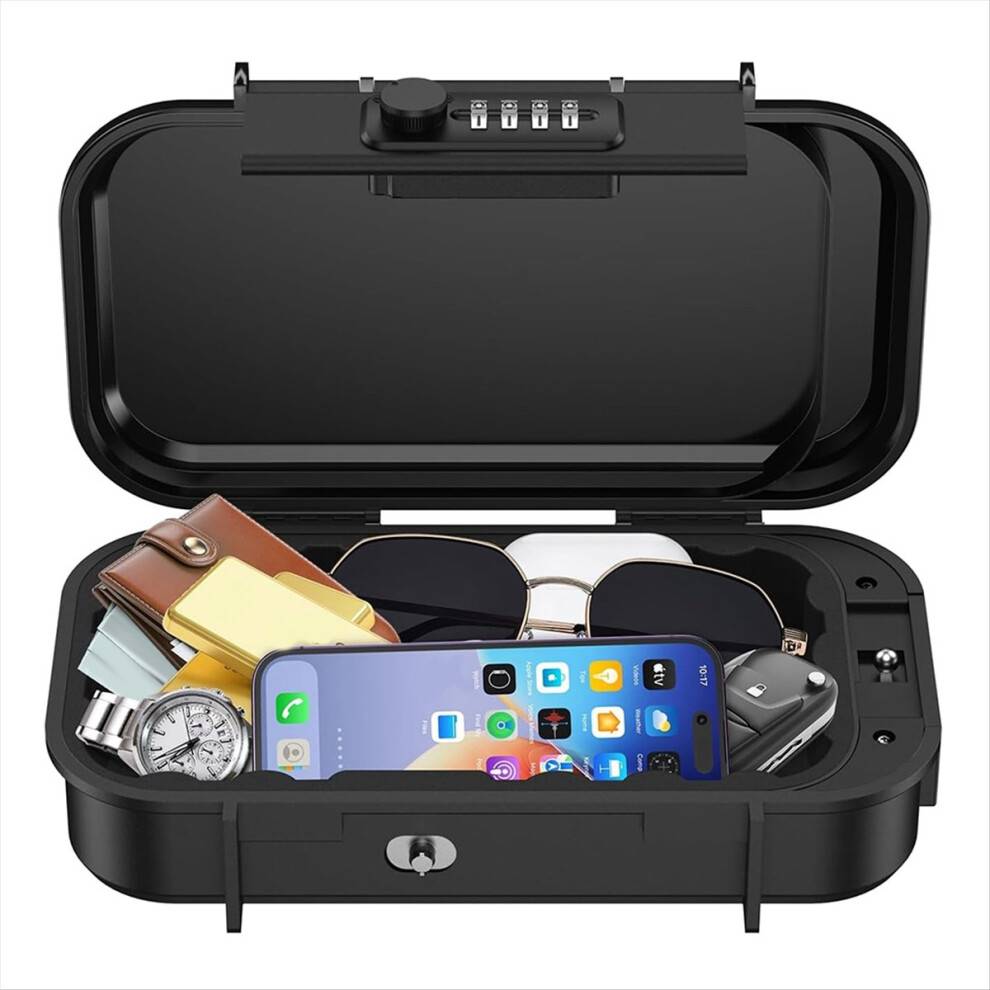 Small lock box Portable 4-Digit Combination Lock Box