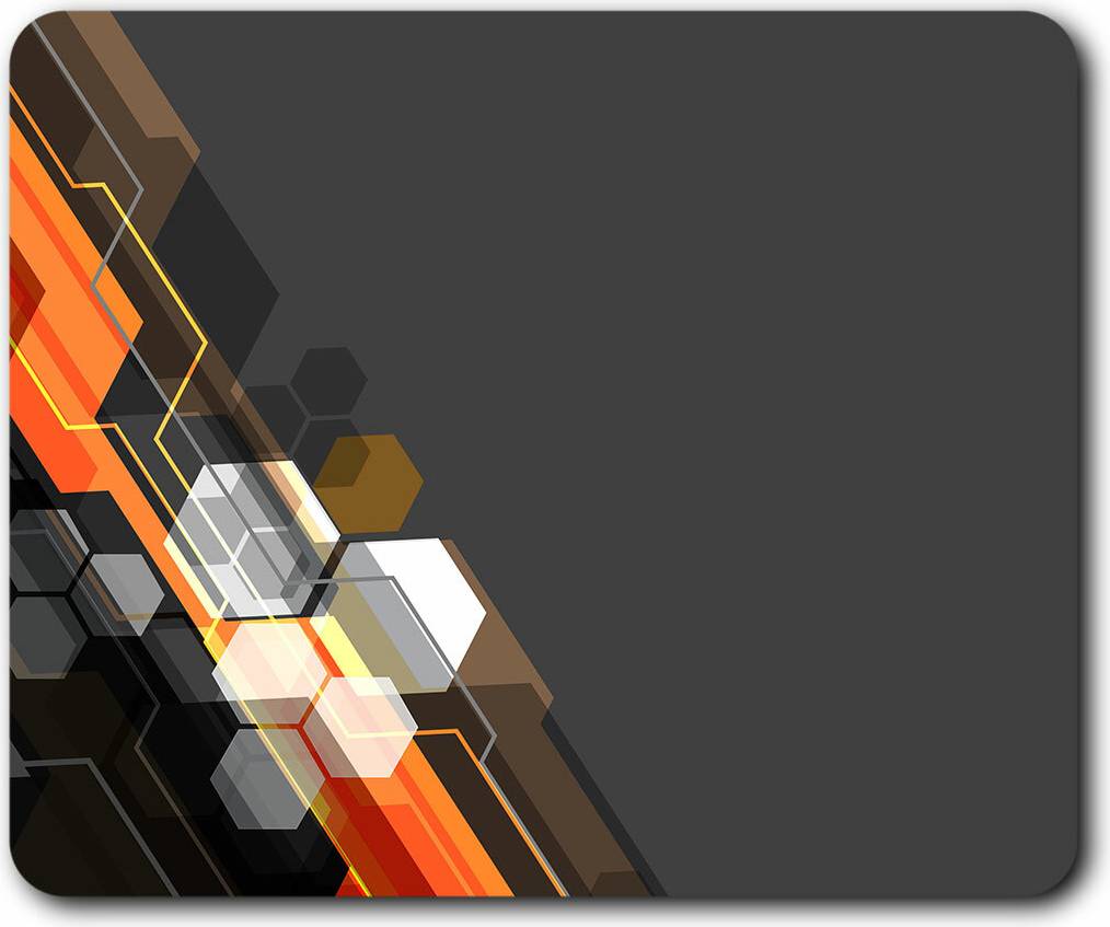 Destination Vinyl Retro Black Orange Computer Mouse Mat