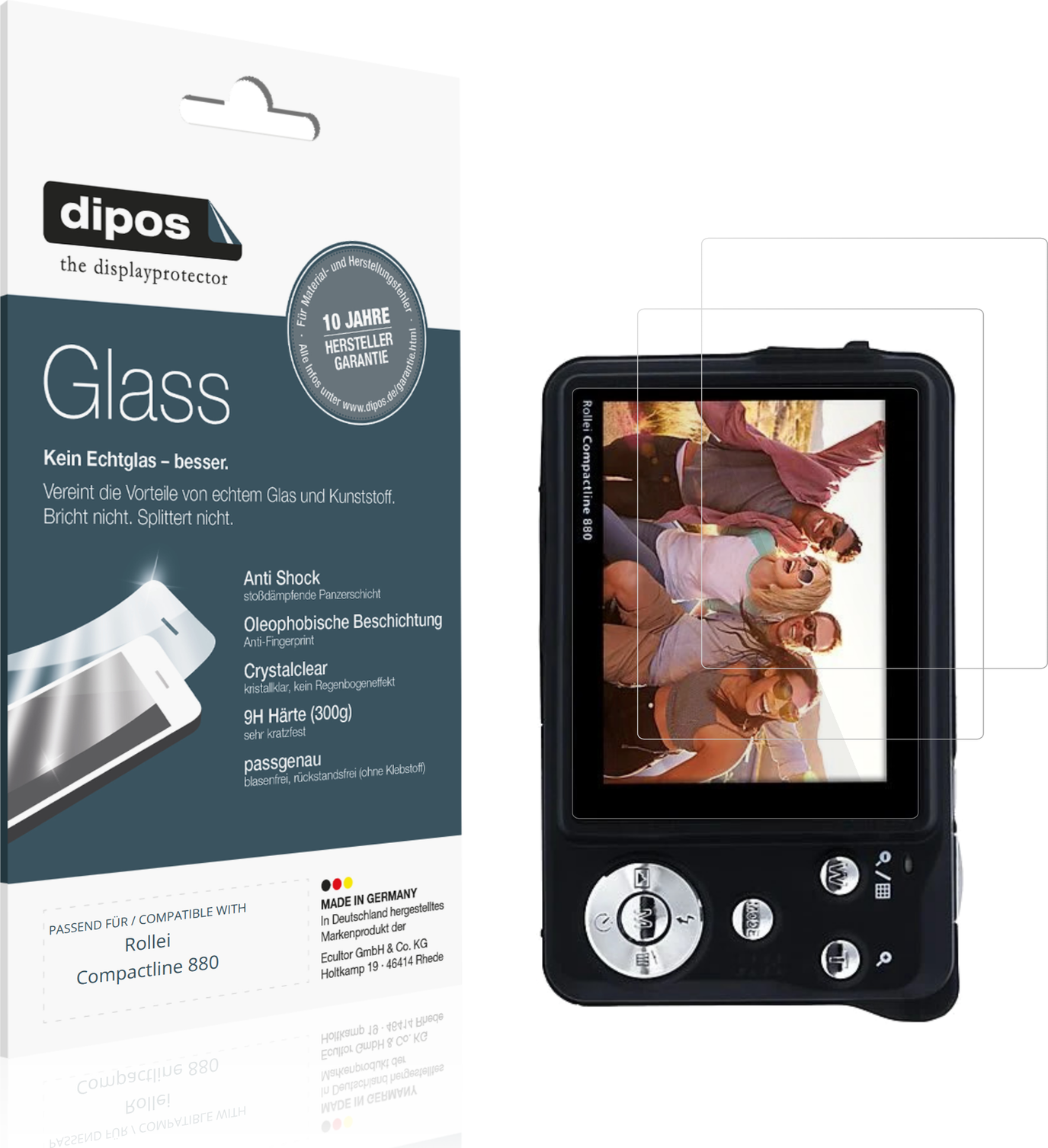Dipos Screen Protector For Rollei Compactline 880 Flexible Glass