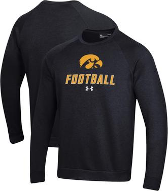 Under Armour Iowa Hawkeyes Football Rival Fleece Raglan Pullover - Black