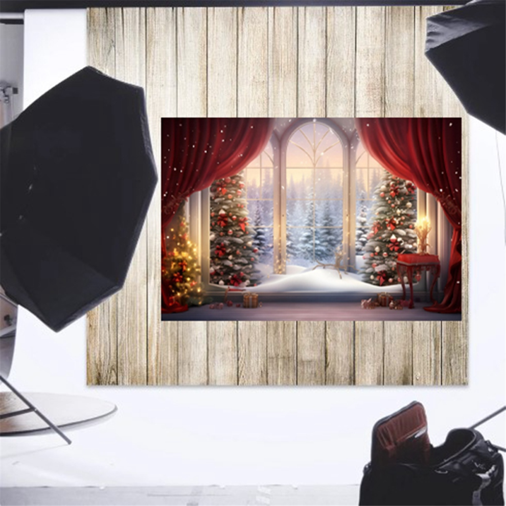Typecat Christmas Background Cloth Window Photo
