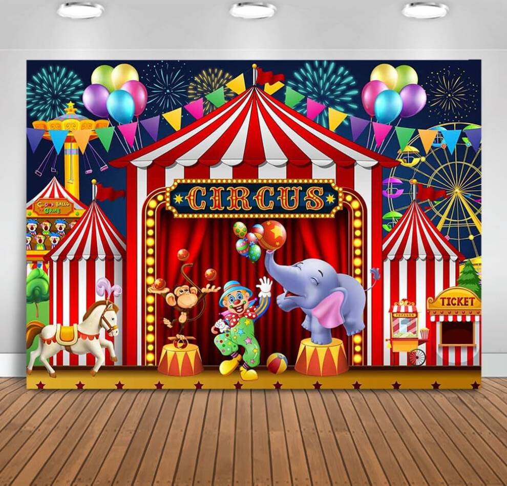 Custom Red Circus Carnival Backdrop