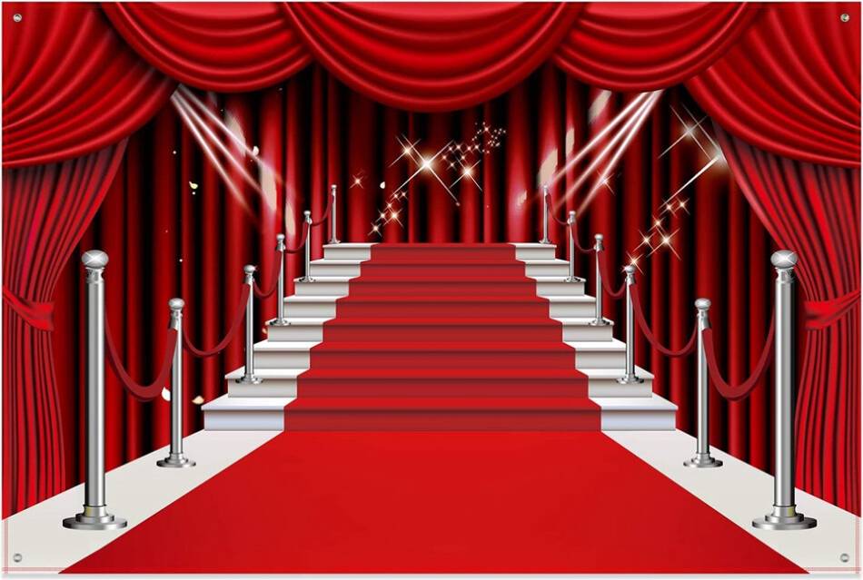 Typecat Red Curtain Backdrop Banner