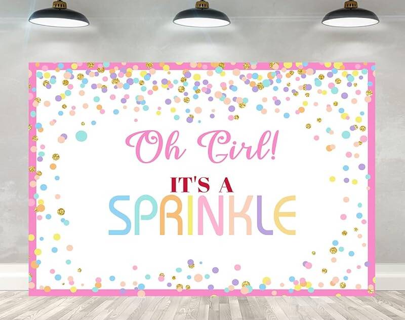 Pink Colorful Sprinkle Donut Backdrop