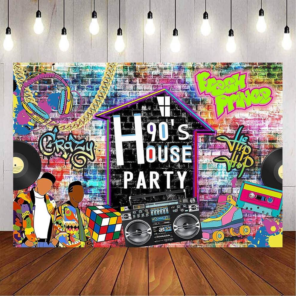 House Party Backdrop Retro Graffiti 7ft