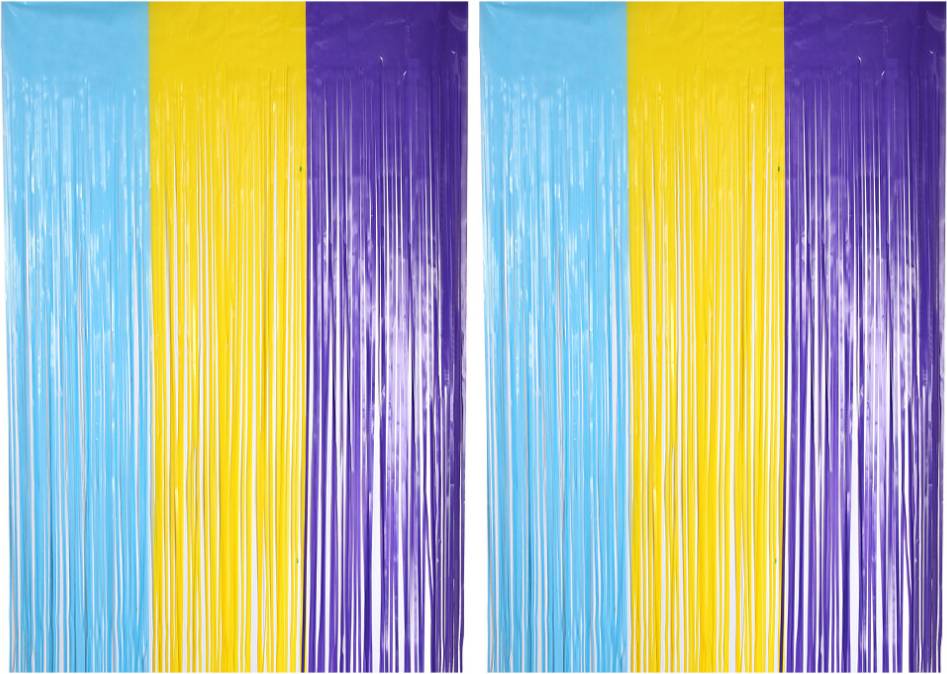 Photo Booth Backdrop Blue Yellow Purple