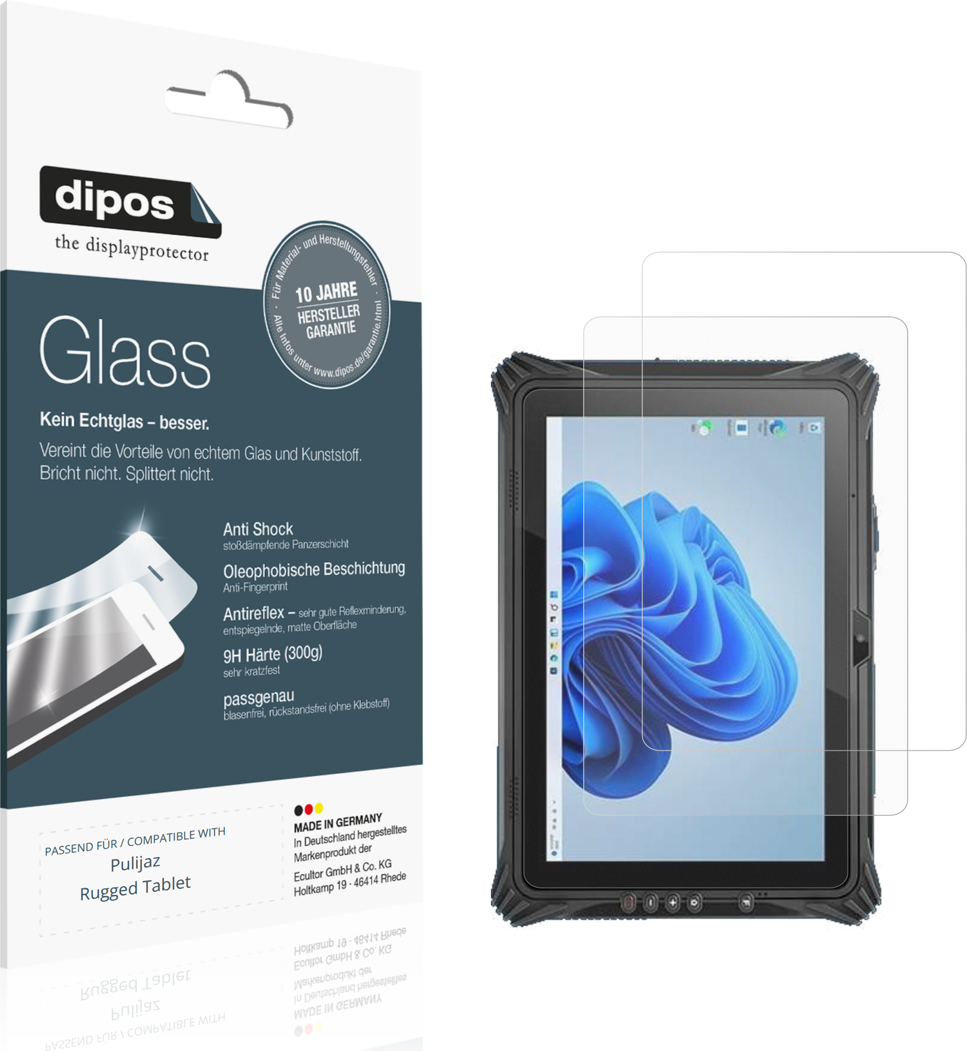 Dipos Screen Protector For Pulijaz Rugged Tablet