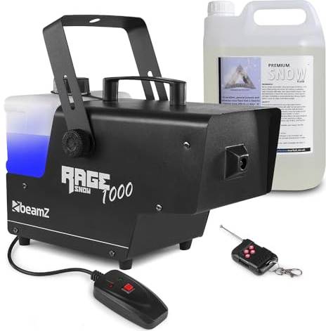 BeamZ Rage1000 Snow Machine with Remote and 5L Fluid