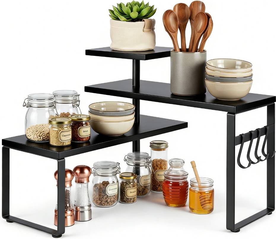 Temu 3-Tier Adjustable Countertop Organizer Spice Rack