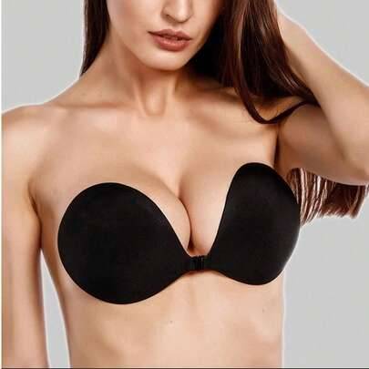Shein Solid Color Shell Shaped Adhesive Bra