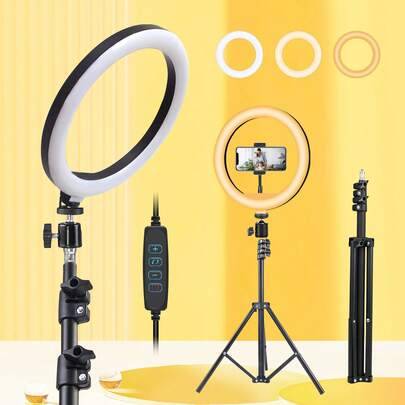 Led ring light Shein 12 Inch Tri Color LED Ring Light