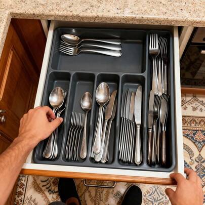 Shein Kitchen Spoon Rack Silverware Organizer Cutlery Tray