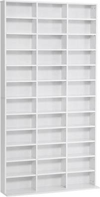 Homcom Libreria Porta CD Legno 3 Colonne 12 Ripiani