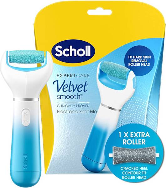 Scholl electric foot file Velvet Smooth Wet Dry Electric Foot File Blue Rui