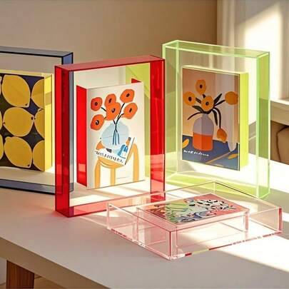 Photo box Shein 5-Inch Colorful Acrylic Box Photo Frame