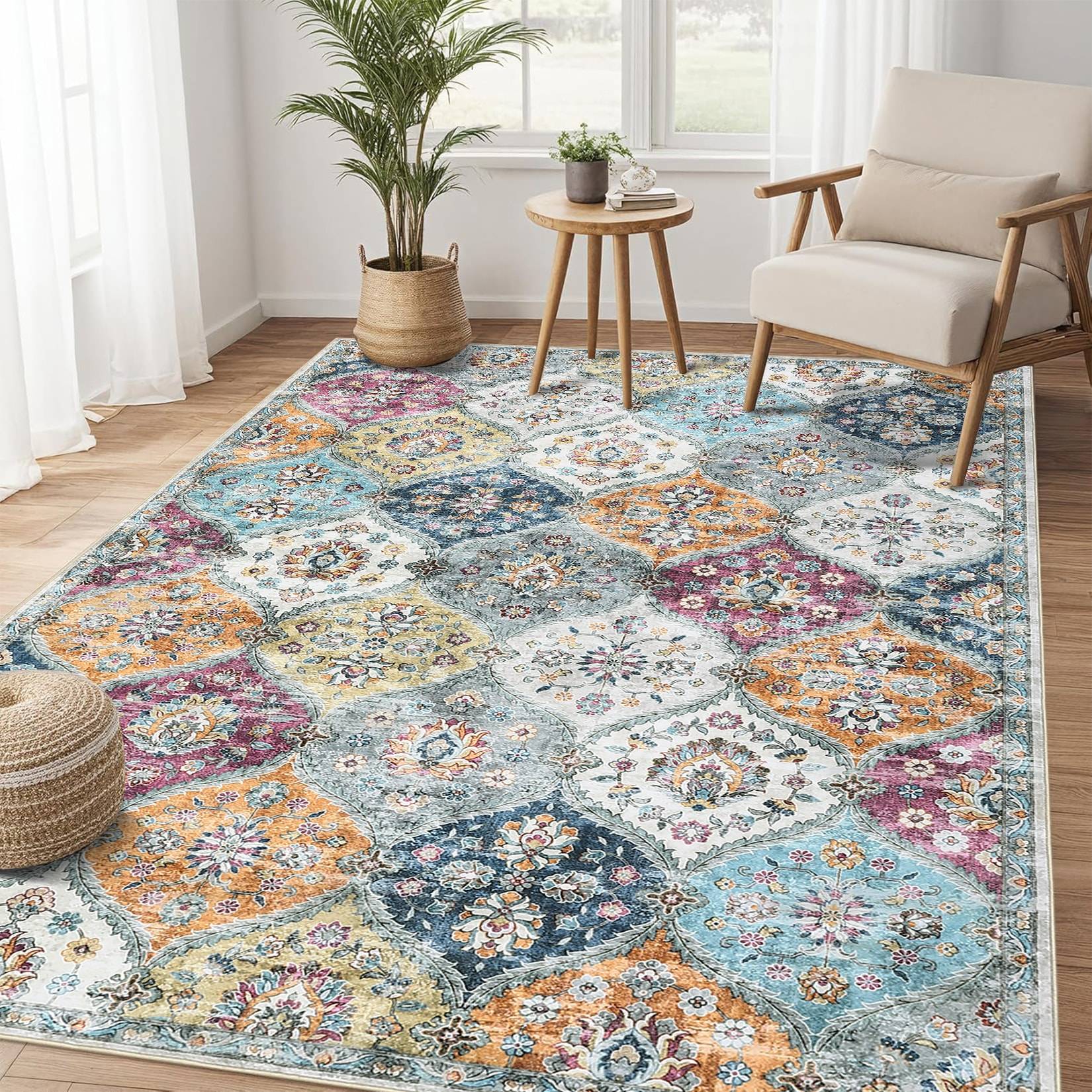 Machine washable area rugs IDEALHOUSE 9x12 Machine Washable Area Rug Yellow