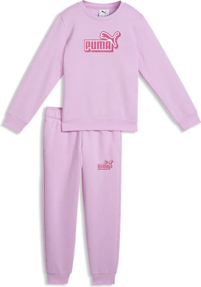 Puma Essentials Logo Lab Crew Tracksuit Kids - Rosa