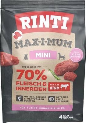 Hundefutter rinti Rinti Max-i-mum Mini Rind 4kg Hundefutter