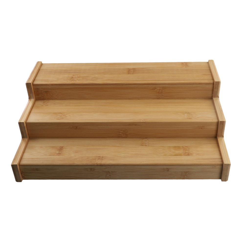 3-Tier Non-Expandable Bamboo Spice Rack Step Shelf