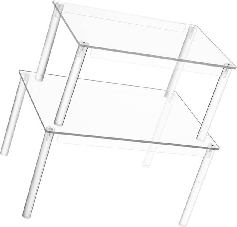 Happyyami 2pcs Stackable Acrylic Spice Rack Organizer