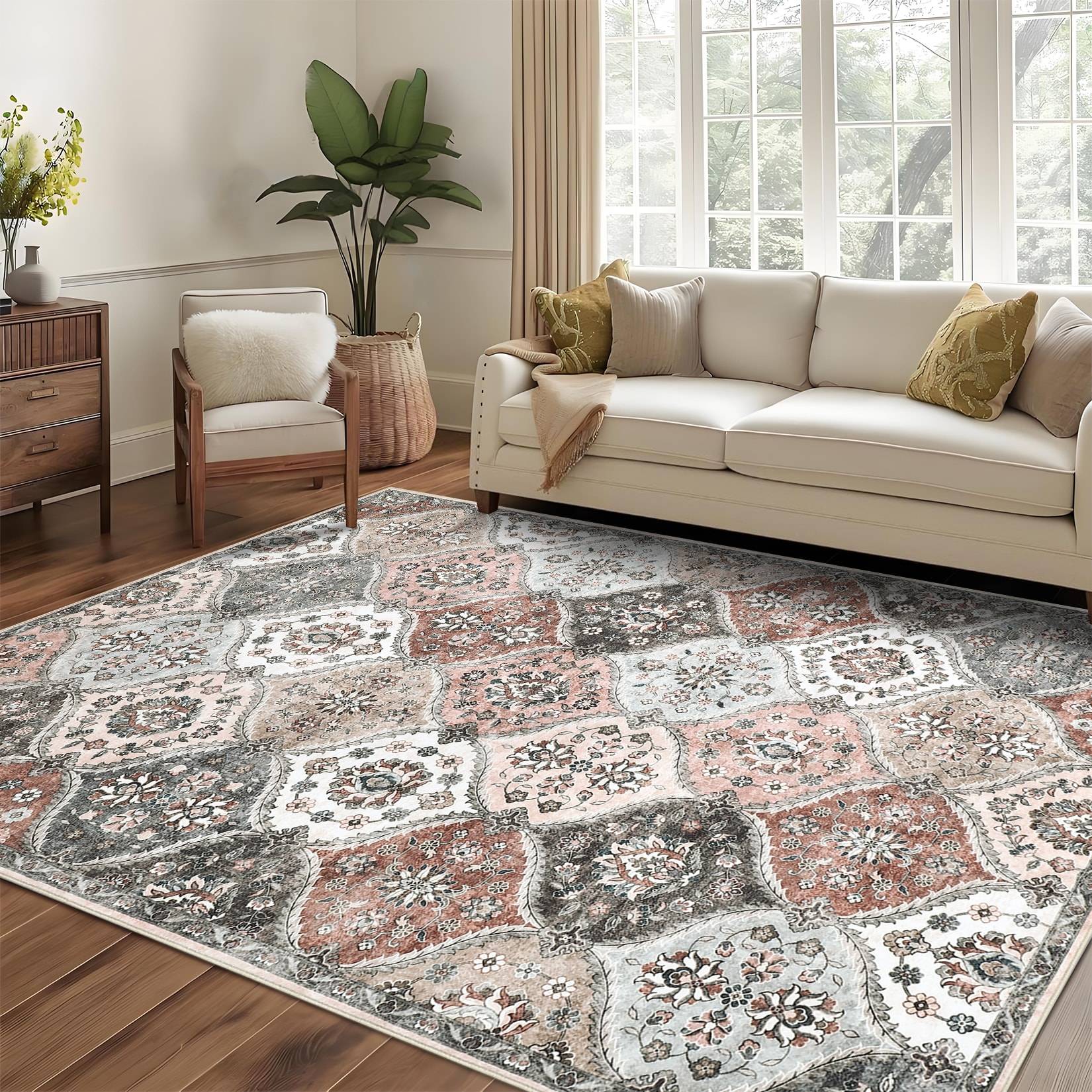Machine washable area rugs IDEALHOUSE 10x13 Machine Washable Area Rug Gray 10x"