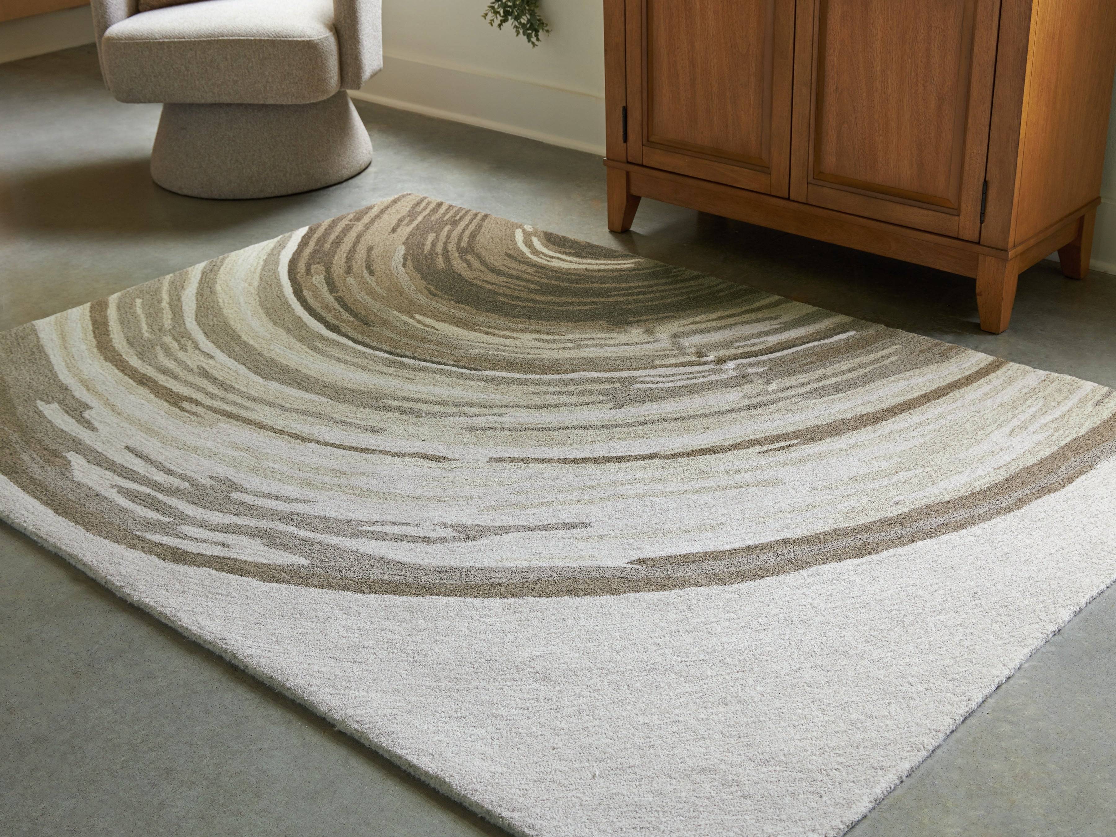 Signature Design by Ashley Rizwana 5' x 7' Area Rug Ivory Brown Gray