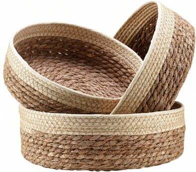 Shein Woven Rattan Round Set Box & Basket 3pcs