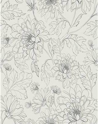 Shein Simple Retro Plant Pattern Wallpaper