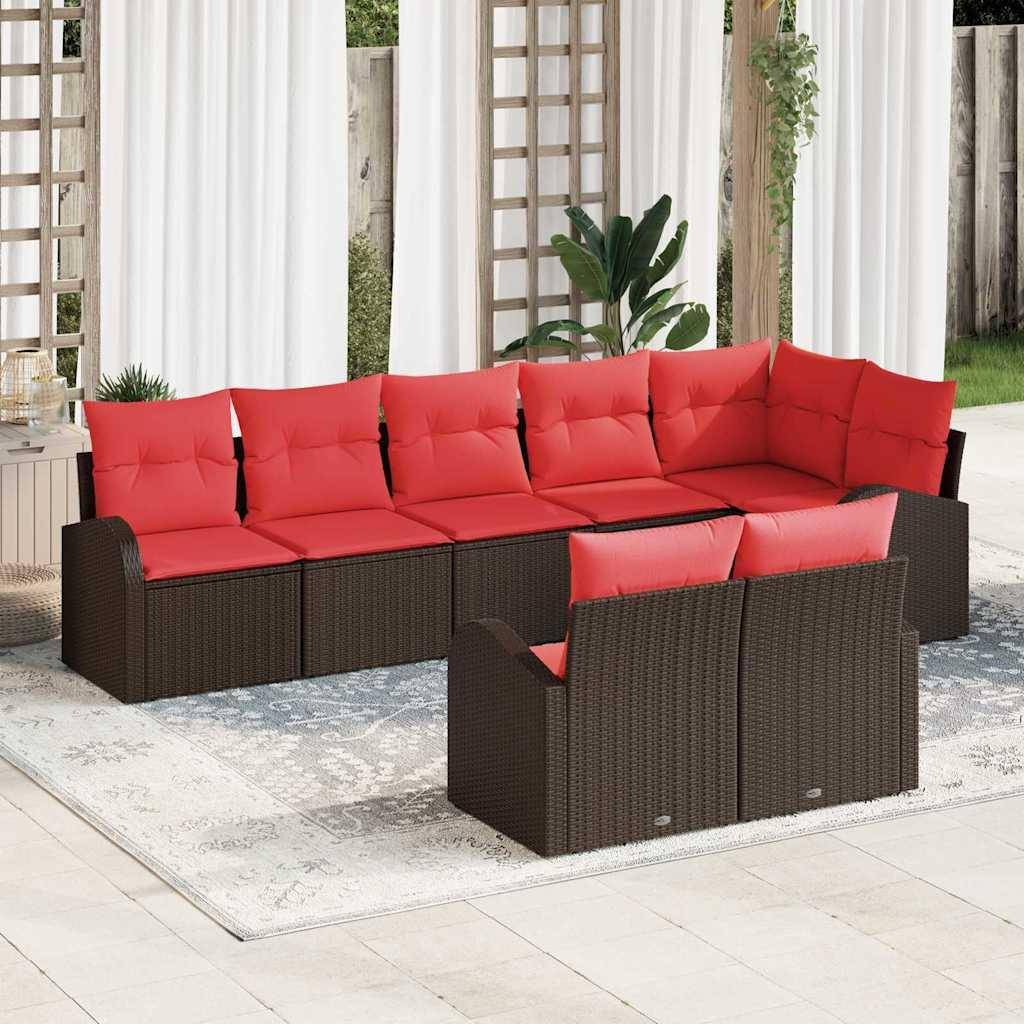 Rattan lounge set Gartensofa Set Braun Poly-Rattan Lounge-Set