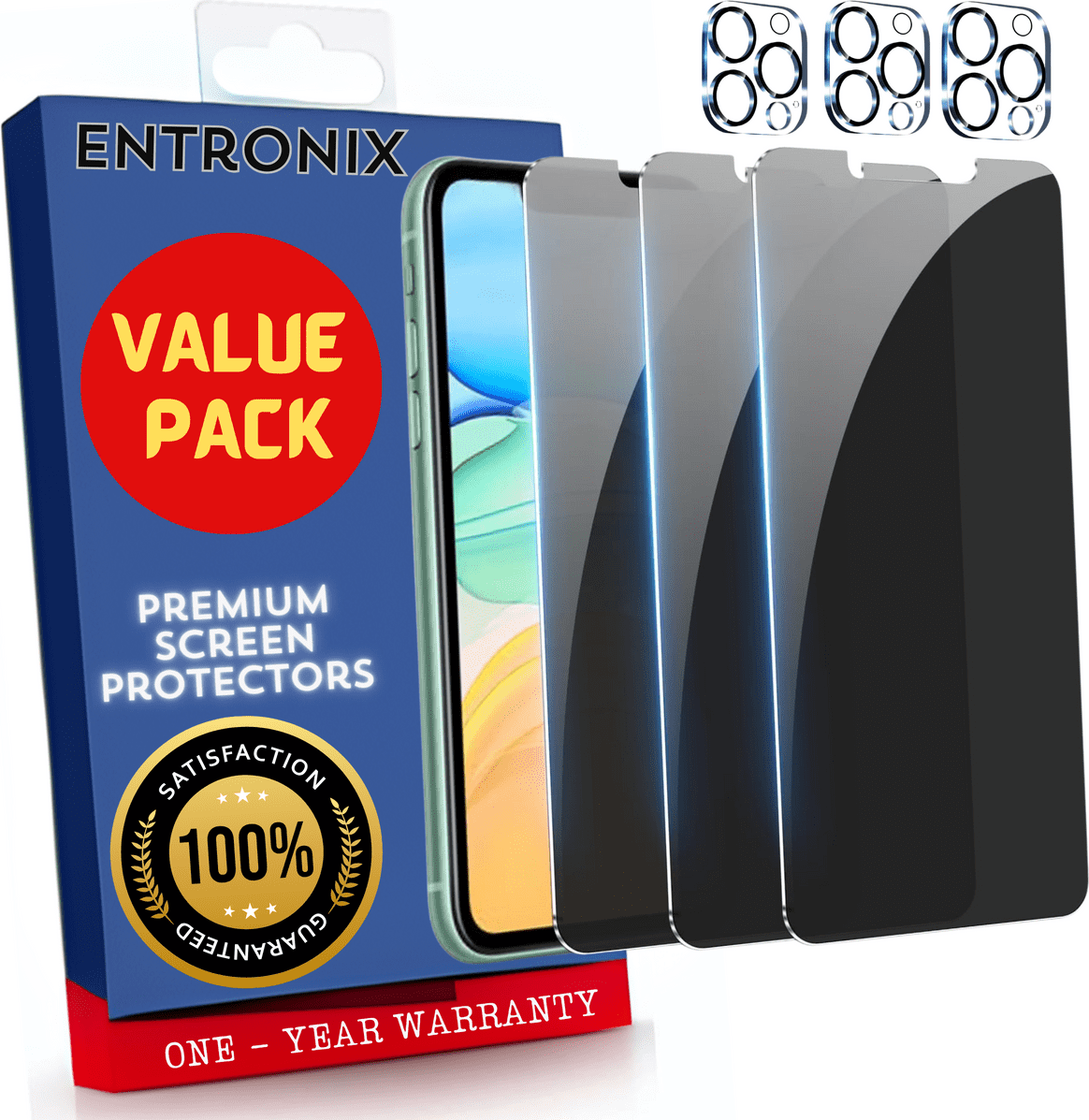 Iphone 11 pro max screen Entronix Anti-Spy Privacy Screen Protector Camera Lens Protector for iPhone 11 Pro Max