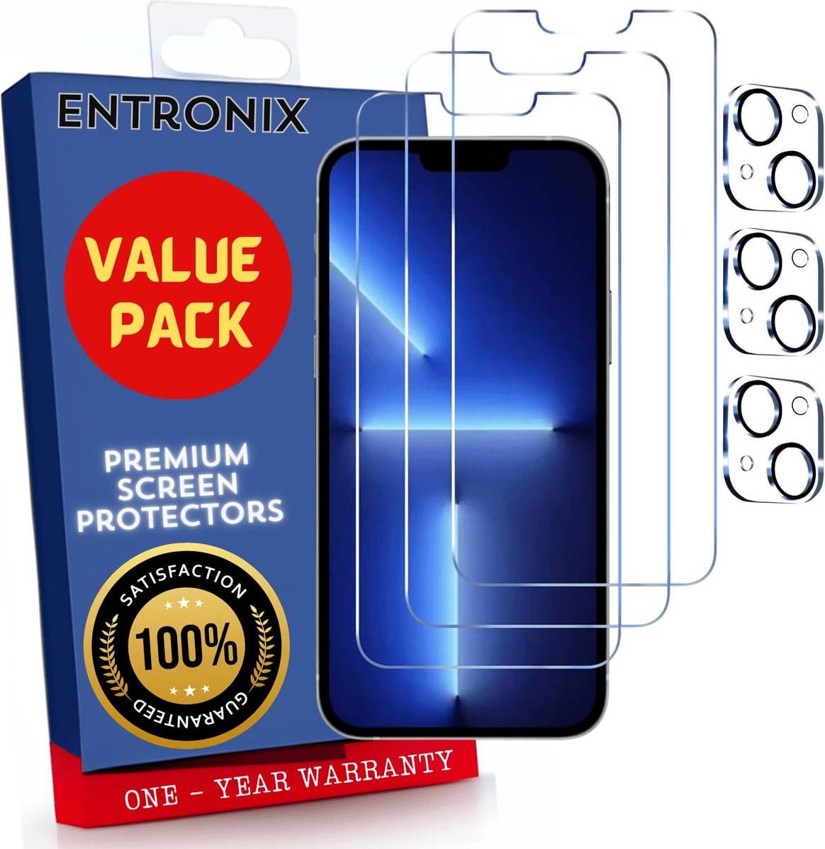 Iphone 14 screen protector Entronix Clear Screen Protector Camera Lens Set iPhone 14