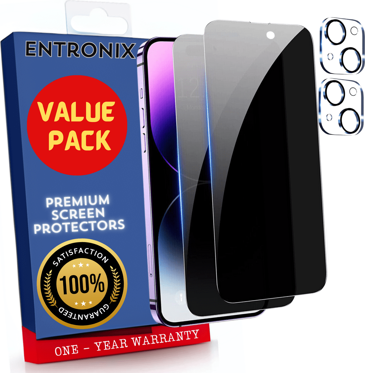 Spy camera Entronix Anti-Spy Privacy Screen Protector Camera Lens Protector for iPhone 15 Plus