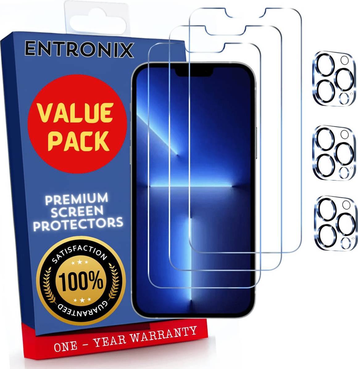 Entronix Clear Screen Protector Camera Lens Set iPhone 12 Pro Max