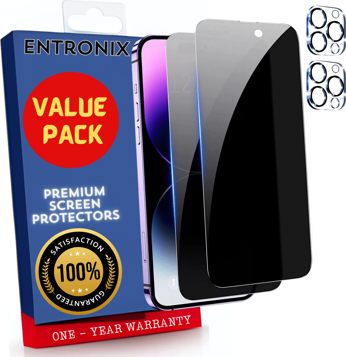 Spy camera Entronix Anti-Spy Privacy Screen Protector Camera Lens Protector for iPhone 15 Pro Max