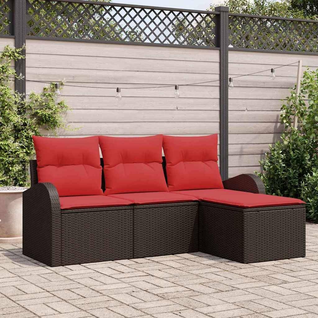 Rattan lounge set Gartensofa Set Braun Poly-Rattan Lounge-Set