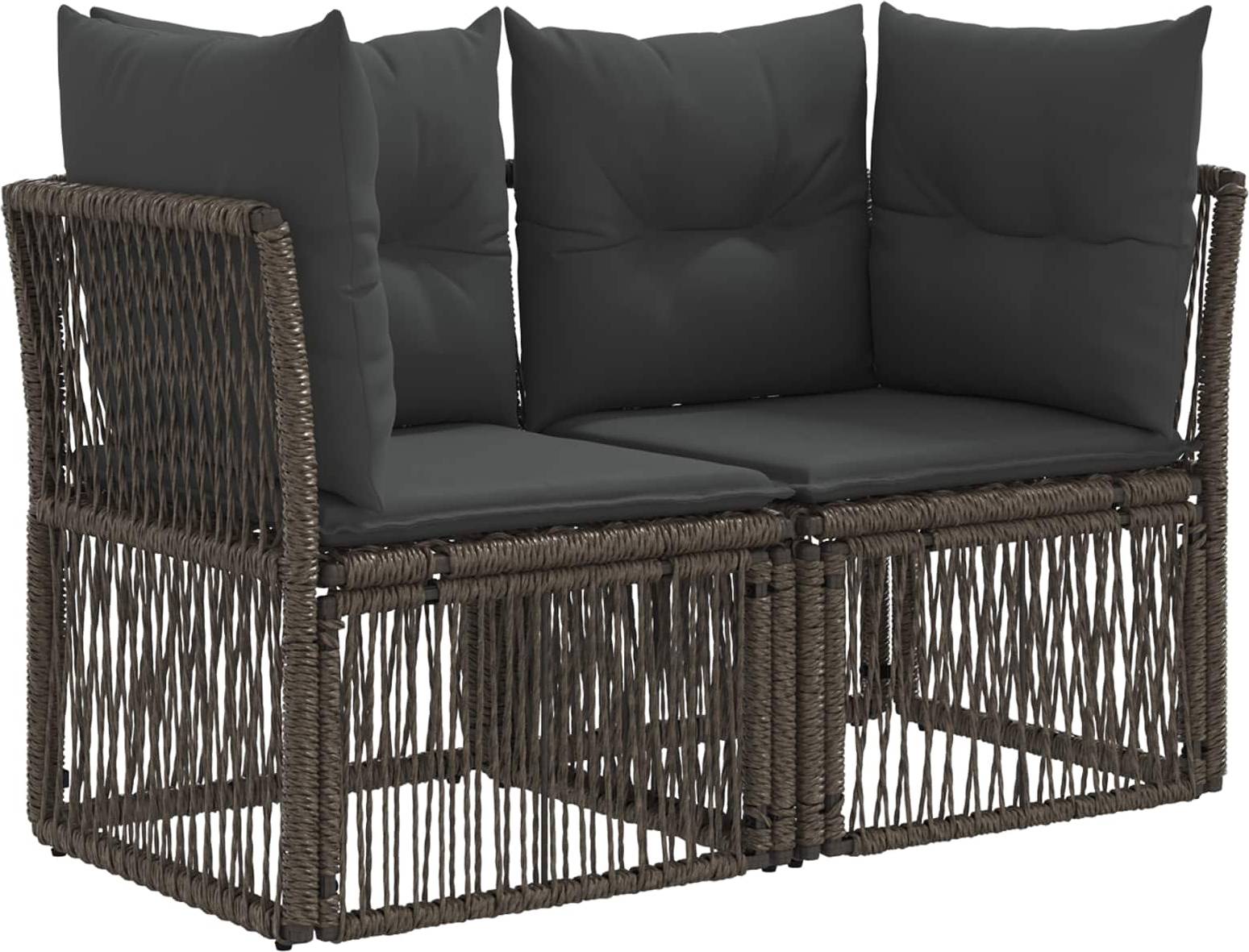 Rattan lounge set vidaXL Gartensofa Set 14 Pcs Grau Poly-Rattan Lounge-Set