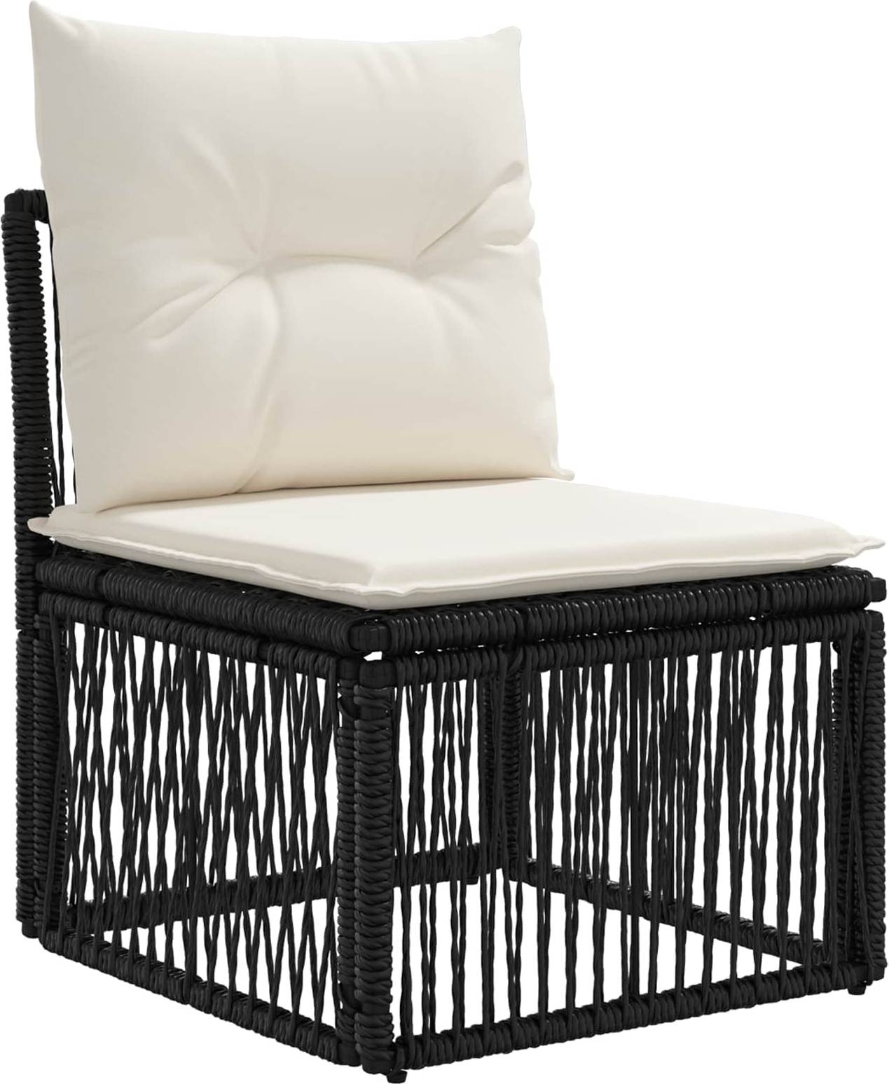 vidaXL Gartensofa Set 9 Pcs Schwarz Poly-Rattan Lounge-Set
