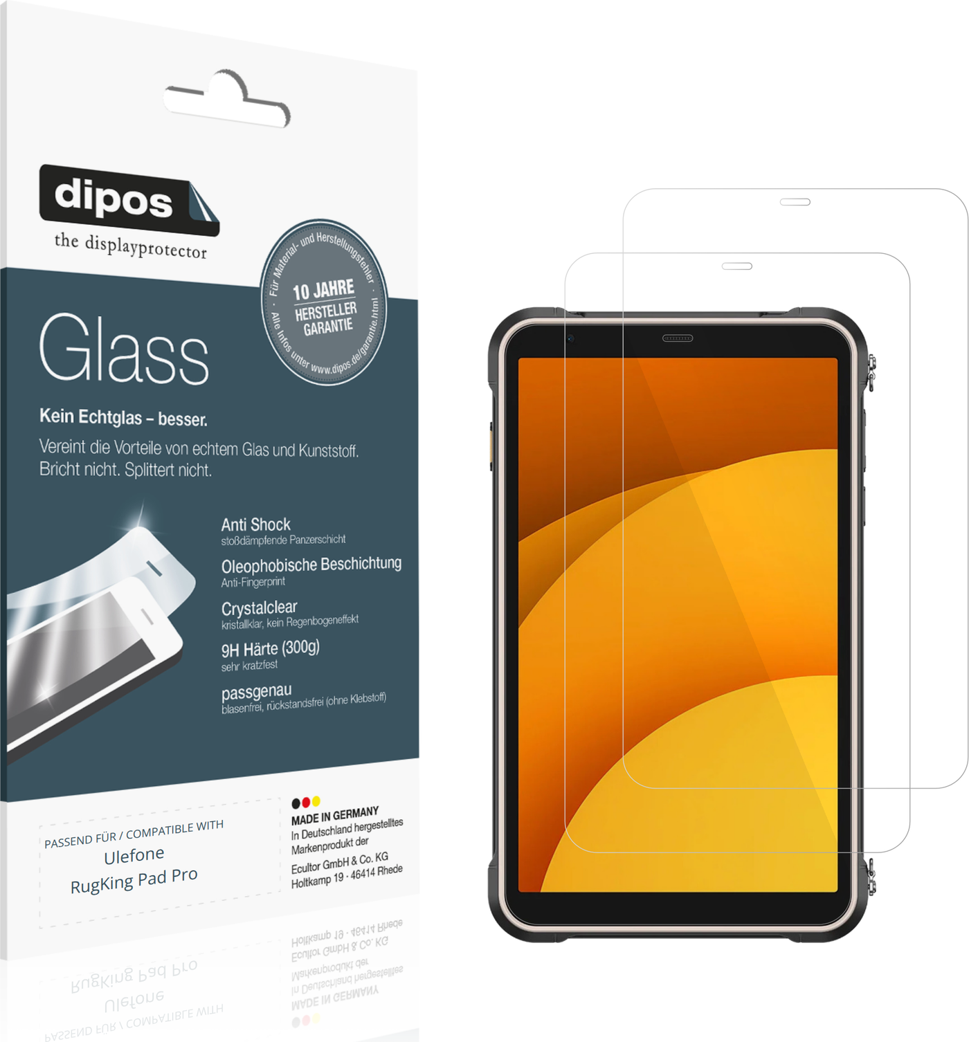 Dipos Screen Protector For Ulefone Rugking Pad Pro