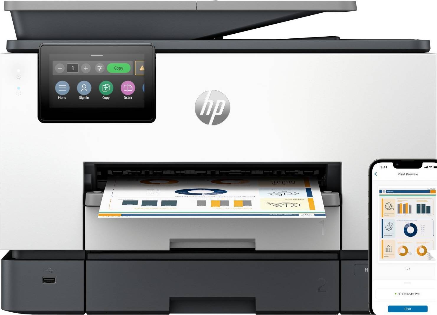 HP All-In-One Color Printer Two-Sided Copie