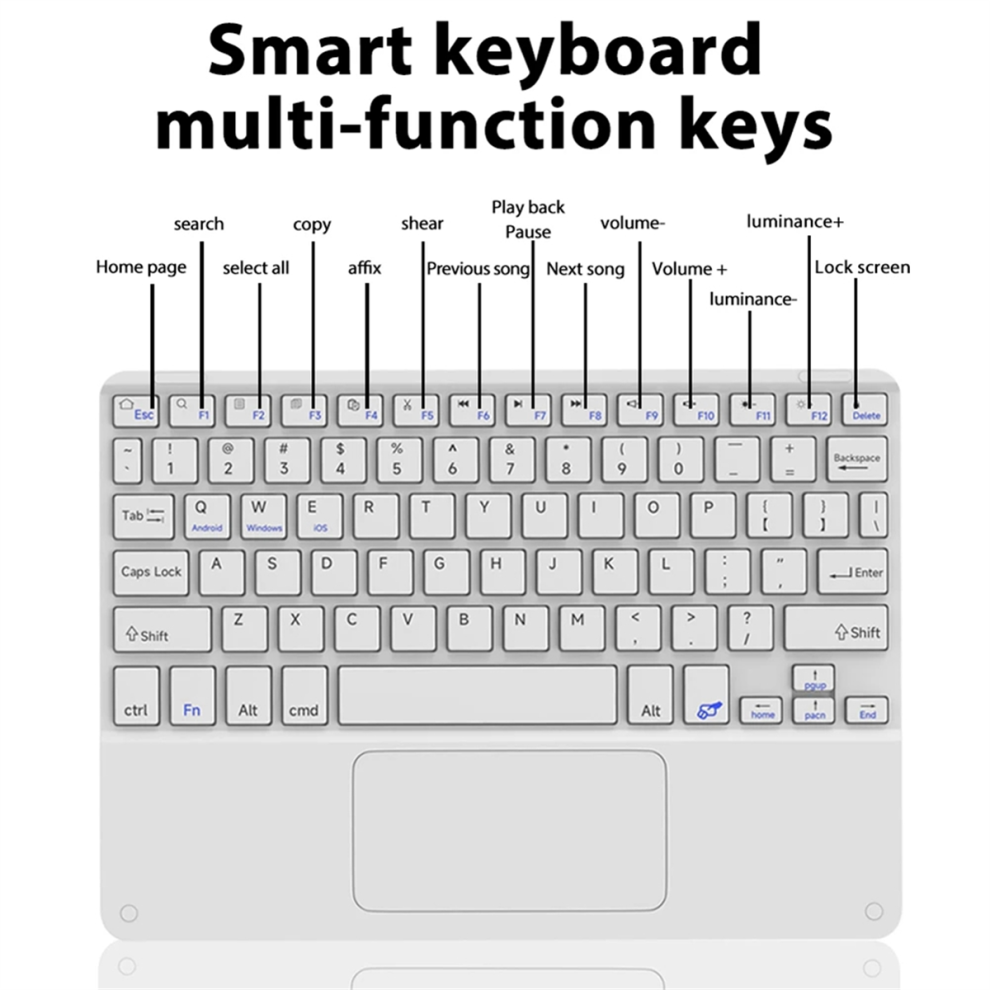 Torribaly 10 Inches Bluetooth Touchpad Keyboard