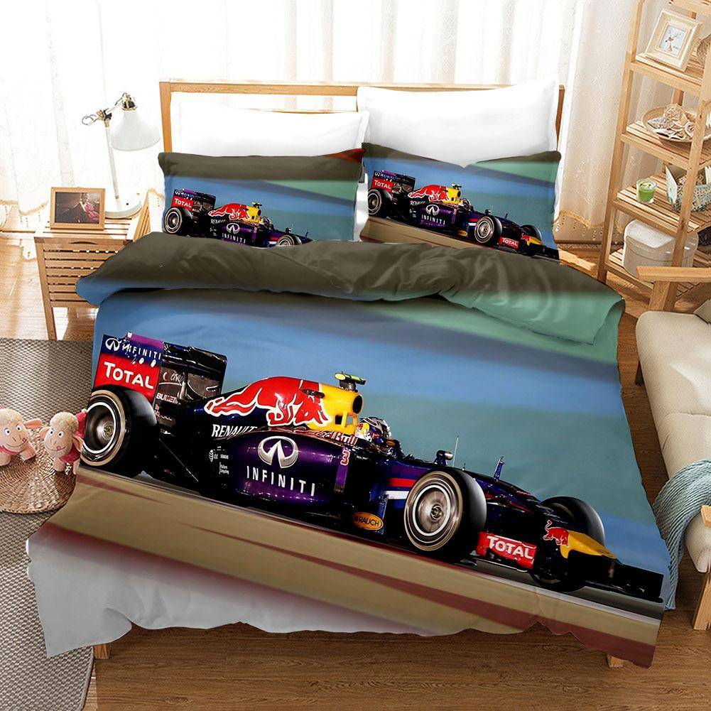 Röd Racerbil 3D Barn Pojke Sängkläder Set