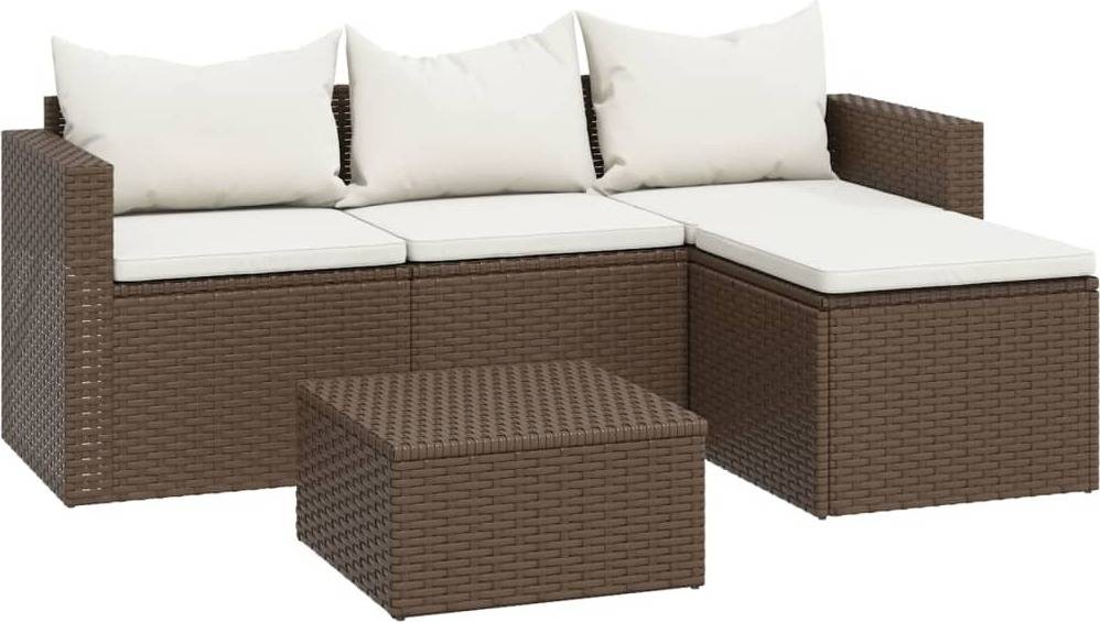 Rattan lounge set Garten Lounge Set Braun Poly Rattan Lounge-Set