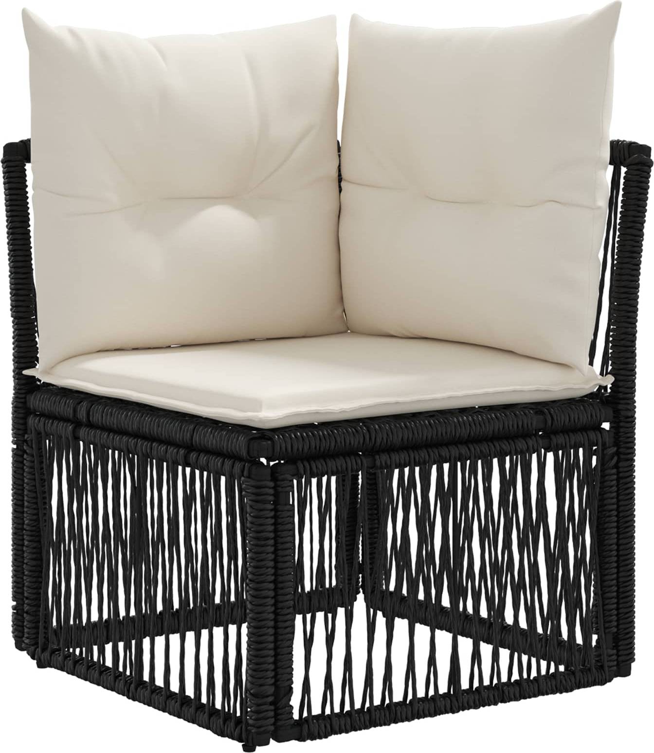 Rattan lounge set vidaXL Gartensofa Set 9 Pcs Schwarz Poly-Rattan Lounge-Set