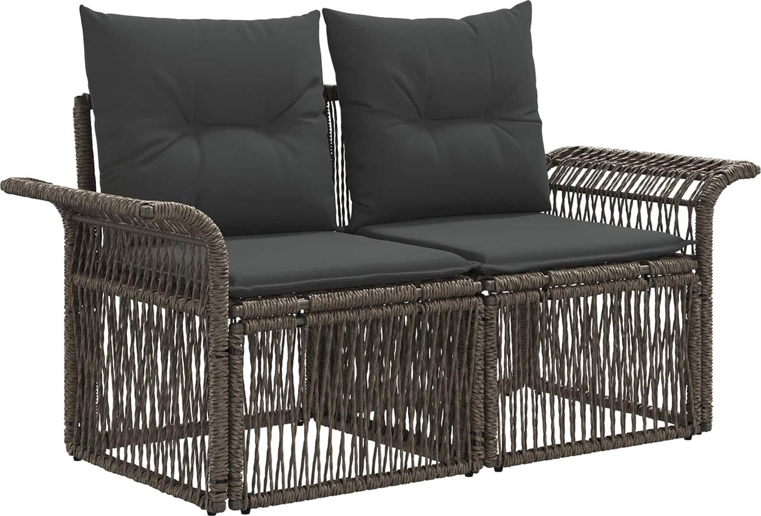 vidaXL Gartensofa Set 9 Pcs Grau Poly-Rattan Lounge-Set