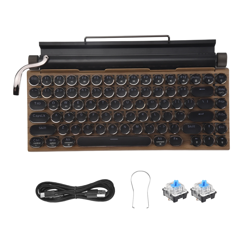 Torribaly Retro Typewriter Wireless Bluetooth Keyboard