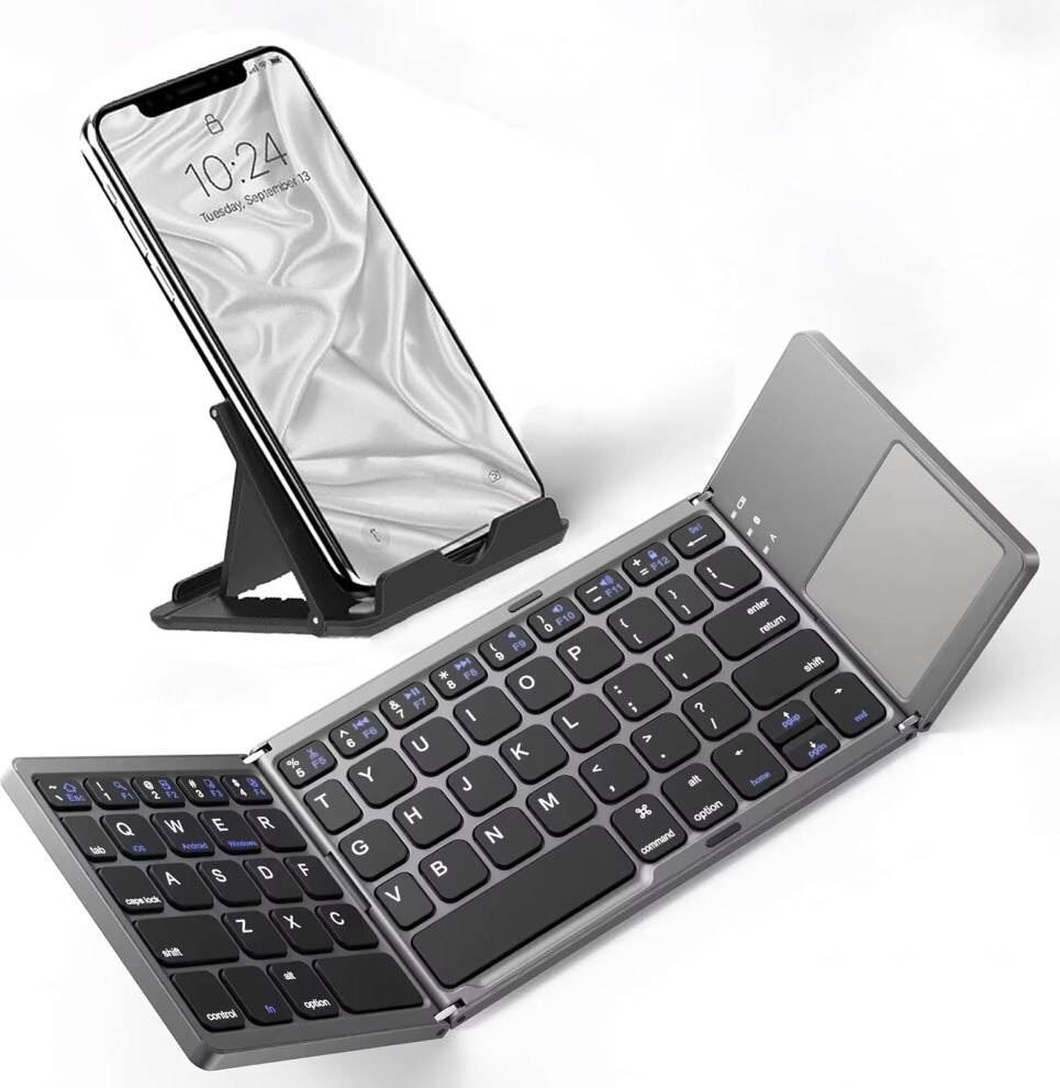 Apple wireless mouse Slim Foldable Rechargeable Wireless Keyboard with Touchpad Mouse